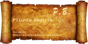 Plichta Beatrix névjegykártya